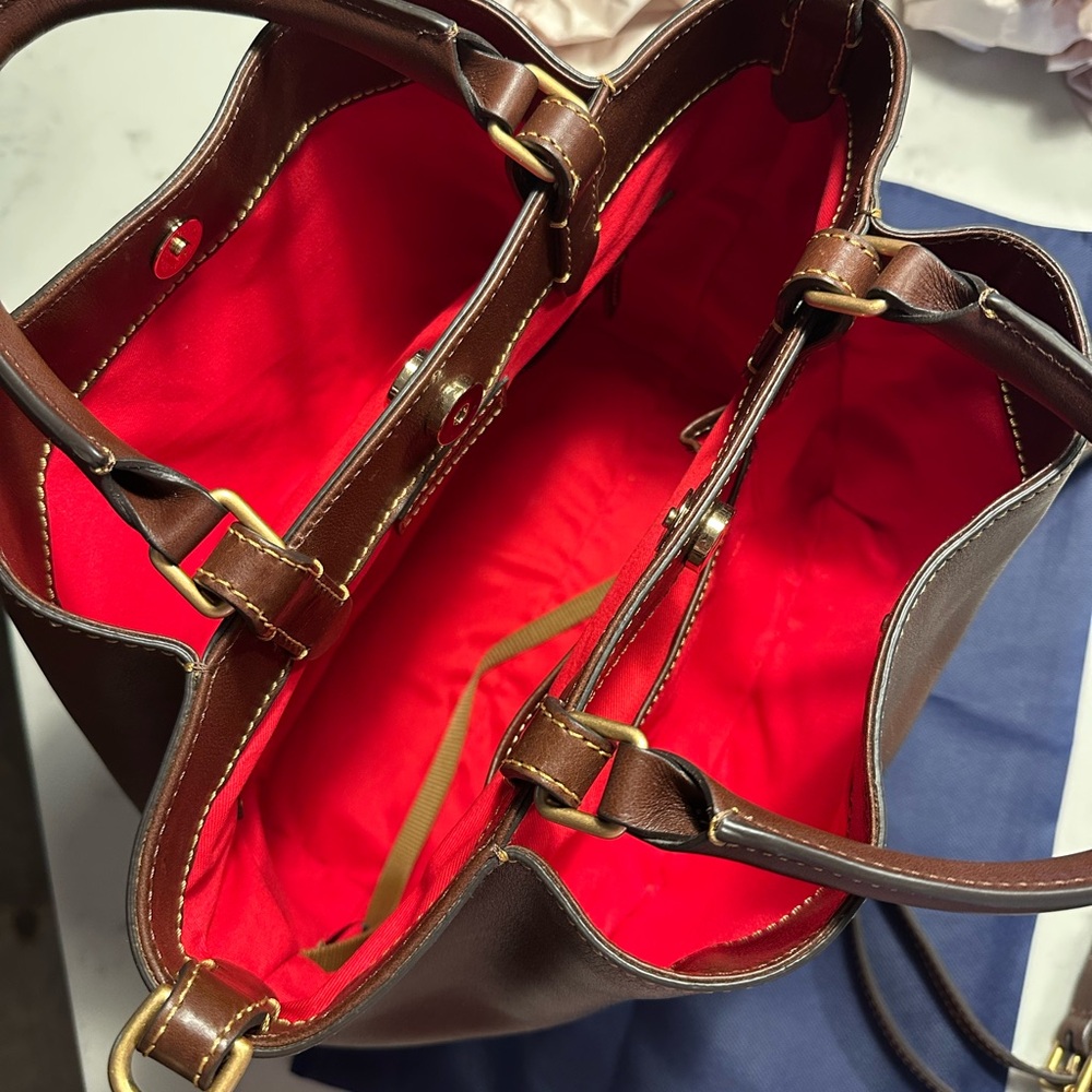 Dooney & Bourke Florentine leather Barlow Satchel Crossbody handbag purse - Picture 2 of 13